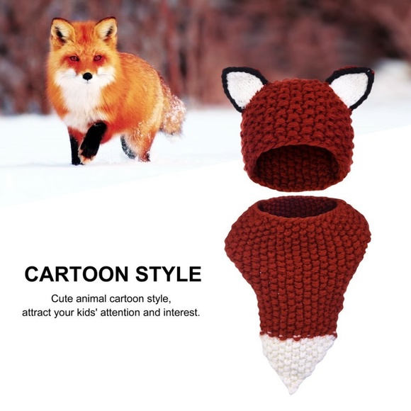 Fox Hat with Scarf for Kids - Picture 5 of 7